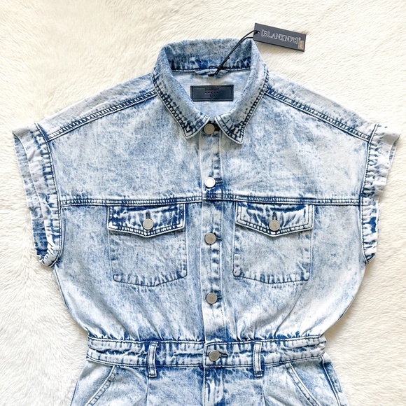 BLANKNYC Head Backstage Acid Wash Denim Romper Jumpsuit - Picture 3 of 15
